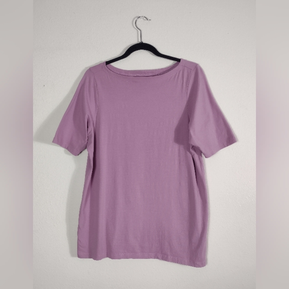 Universal Standard Purple Bella Boatneck Pima Cotton T-Shirt Size S 14-16